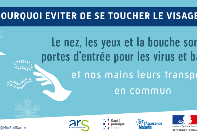 Infographie présentant les gestes simples pour éviter la propagation des virus de l'hiver