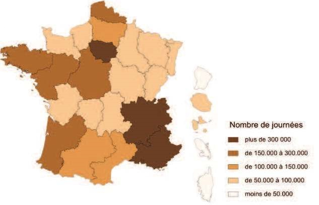 Carte de France de l'hospitalisation à domicile