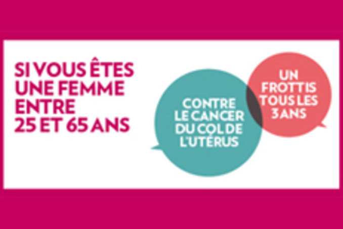 Affiche pour le dépistage organisé du cancer du col de l'utérus