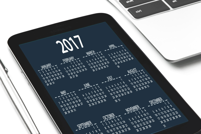 Photo d'un écran de smartphone avec le clandrier 2017