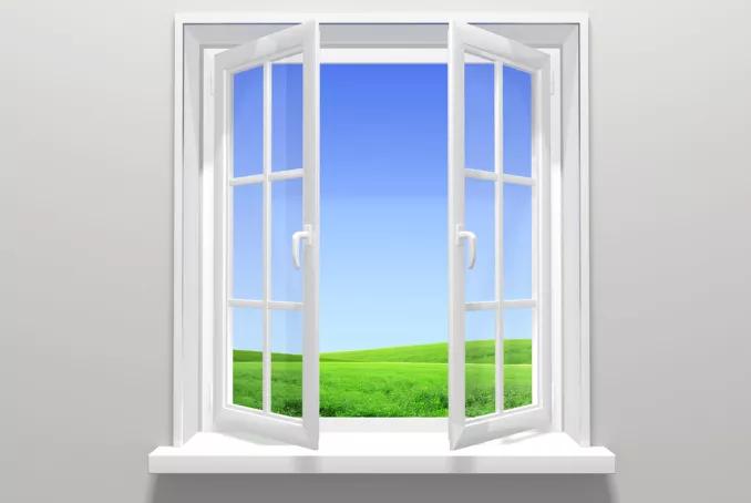 fenêtre ouverte sur la campagne